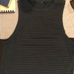 Black sheer stripe tank